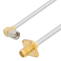 FAIRVIEW MICROWAVE FMCA2911-12 RF / Coaxial Cable Assembly, 12 ", 305 mm, FM-SR141CUTN-STR, RG402, SMA Right Angle Plug