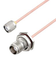 FAIRVIEW MICROWAVE FMCA2923-12 RF / Coaxial Cable Assembly, 12 ", 305 mm, FM-SR086CU-STR, RG405, TNC Plug, TNC Bulkhead Jack