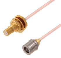 FAIRVIEW MICROWAVE FMCA2928-12 RF / Coaxial Cable Assembly, 12 ", 305 mm, FM-SR086CU-STR, RG405, QMA Plug, QMA Bulkhead Jack