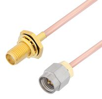 FAIRVIEW MICROWAVE FMCA2949-12 RF / Coaxial Cable Assembly, 12 ", 305 mm, FM-SR086CU-STR, RG405, SMA Plug, SMA Bulkhead Jack