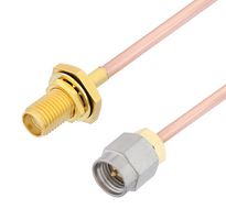 FAIRVIEW MICROWAVE FMCA2949-36 SMA MALE TO SMA FEMALE BULKHEAD CABLE RG405 TYPE .086 COAX IN 36 INCH