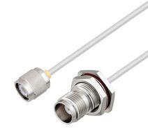 FAIRVIEW MICROWAVE FMCA2979-100CM TNC MALE TO TNC FEMALE BULKHEAD CABLE TINNED ALUMINUM RG405 TYPE .086 COAX IN 100 CM