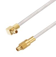 FAIRVIEW MICROWAVE FMCA3032-150CM MMCX PLUG TO RA MMCX PLUG CABLE TINNED ALUMINUM RG405 TYPE .086 COAX IN 150 CM