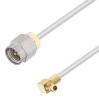 FAIRVIEW MICROWAVE FMCA3035-60 RA MMCX PLUG TO SMA MALE CABLE TINNED ALUMINUM RG405 TYPE .086 COAX IN 60 INCH