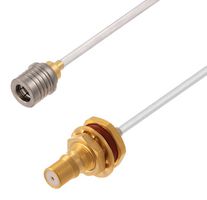 FAIRVIEW MICROWAVE FMCA3046-24 RF / Coaxial Cable Assembly, 24 ", 610 mm, 0.086" Semi Rigid, RG405, QMA Plug, QMA Bulkhead Jack