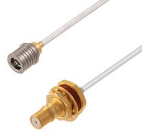 FAIRVIEW MICROWAVE FMCA3046-36 QMA MALE TO QMA FEMALE BULKHEAD CABLE TINNED COPPER RG405 TYPE .086 COAX IN 36 INCH