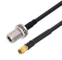 FAIRVIEW MICROWAVE FMC00773-12 LOW LOSS RP SMA PLUG TO N FEMALE BULKHEAD CABLE LMR-240-UF COAX IN 12 INCH