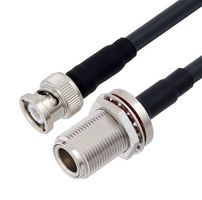 FAIRVIEW MICROWAVE FMC00985-24 LOW LOSS N FEMALE BULKHEAD TO BNC MALE CABLE LMR-240 COAX IN 24 INCH WITH TIMES MICROWAVE COMPONENTS