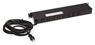 BUD INDUSTRIES POS-194-S Distribución de Energía, Montaje en Rack, 8 Tomacorrientes, 125 V, 15 A, 482.6 mm, 44 mm, 4.57 m