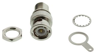 AMPHENOL RF 112420 RF / Coaxial Connector, BNC Coaxial, Straight Bulkhead Plug, Solder, 50 ohm, Brass