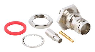 AMPHENOL RF 122193 RF / Coaxial Connector, TNC Coaxial, Straight Bulkhead Jack, Solder, Crimp, 75 ohm