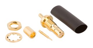 AMPHENOL RF 142231 RF / Coaxial Connector, SMB Coaxial, Straight Bulkhead Jack, Crimp, 50 ohm, RG178B/U, RG196A/U