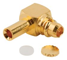 AMPHENOL RF 262128 RF / Coaxial Connector, MMCX Coaxial, Right Angle Plug, Solder, 50 ohm, 0.047 Semi Rigid", Brass