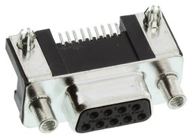 AMPHENOL COMMUNICATIONS SOLUTIONS L17SM209SB64T D Sub Connector, Right Angle, Standard, Receptacle, SM2 Series, 9 Contacts, DE, Solder