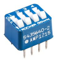 ALCOSWITCH - TE CONNECTIVITY 5435640-2 DIP / SIP Switch, 4 Circuits, Rocker, Through Hole, SPST, 40 V, 1 A