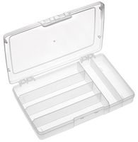MULTICOMP PRO 1916N.113 Storage Box, 6 Compartment, Transparent, 40mm x 245mm x 165mm