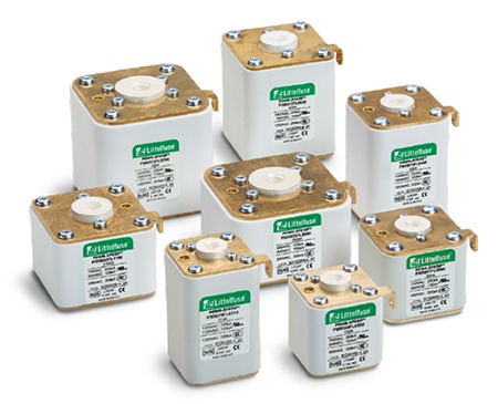 Littelfuse PSR series high-speed square-body fuses are frequently used for overcurrent protection of inverters because of their compact design, fast response to short circuit fault currents, and high interrupting ratings.