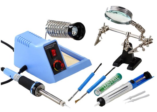 Figure 5: Soldering tools and accessories from MULTICOMP PRO MP740850 soldering station (Source)