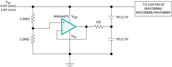 Figure 3: Voltage balancing using an op amp circuit