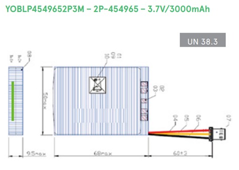 Dubilier lithium-polymer battery - 3.7V/3000mAh