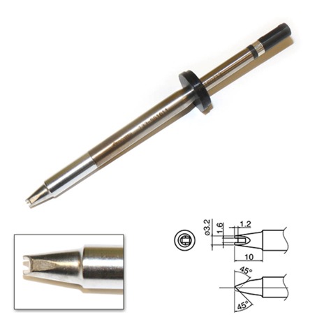 Shape concave soldering tip