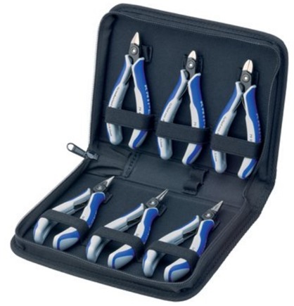 Electronics Pliers Set in a Hard Wearing Polyester Fabric Case (Source)